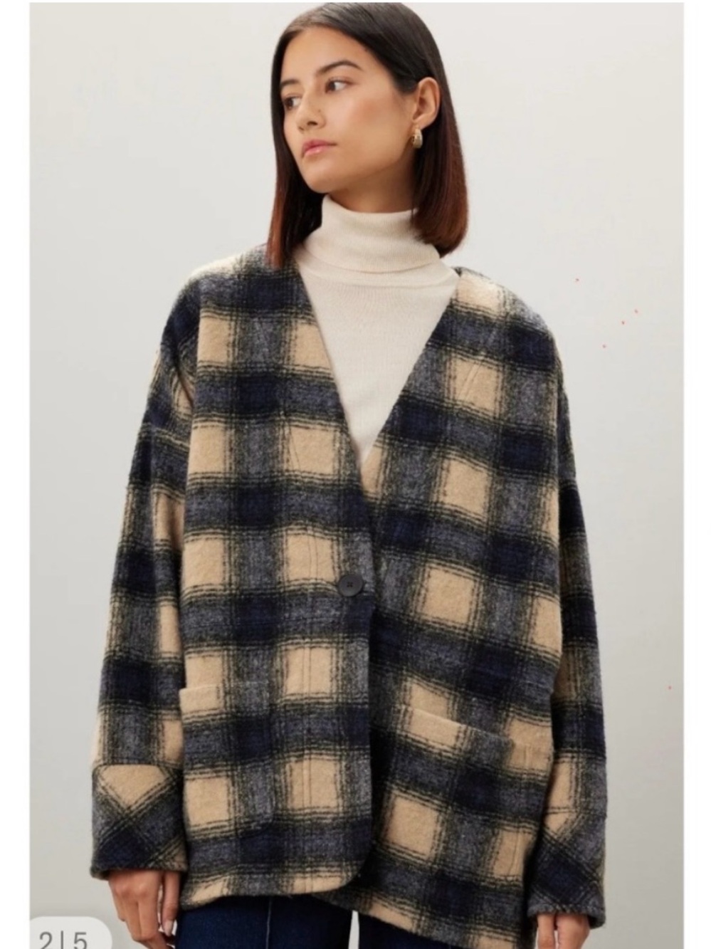 Madewell Brushed Jacquard Wrap-Front Cardigan in Plaid, Size: XS